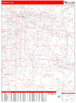 Kansas City  Wall Map Red Line Style